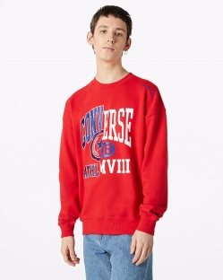 Converse Twisted Varsity Crew Erkek Sweatshirt Kırmızı | 4320189-Türkiye